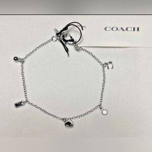 Coach Dainty charm bracelet Silver Tone NWT